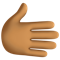 Rightwards Hand- Medium-Dark Skin Tone emoji on Facebook